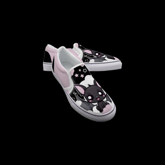 Kawaii Bat Chibi Slip On Sneakers