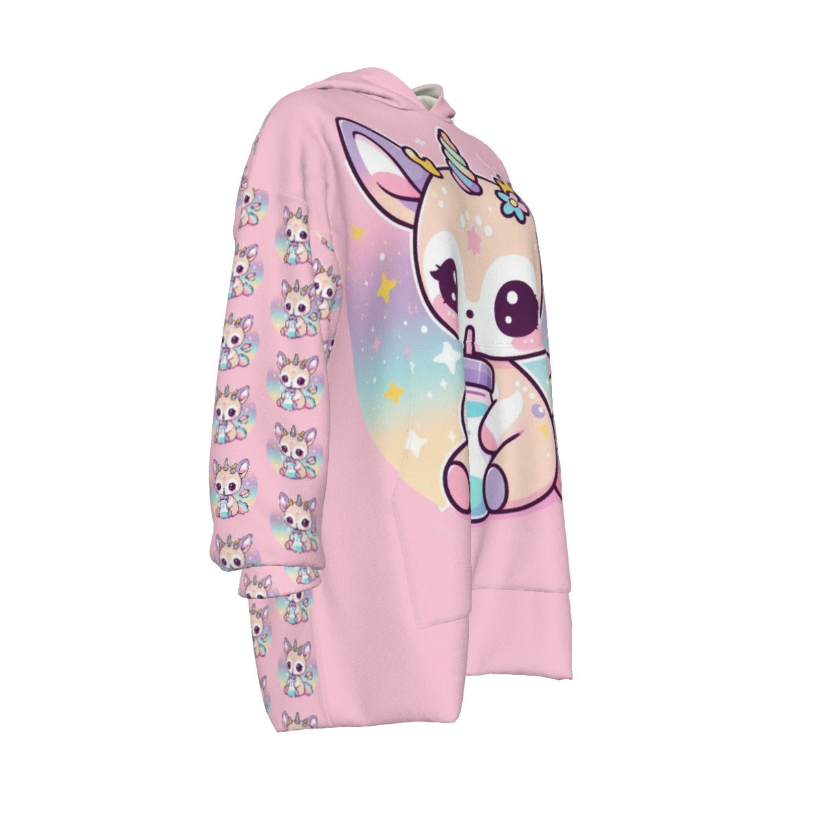 Ddlg Hoodie Blanket -Sherpa Fleece - Adult - Baby Deer w/ Milk Bottle