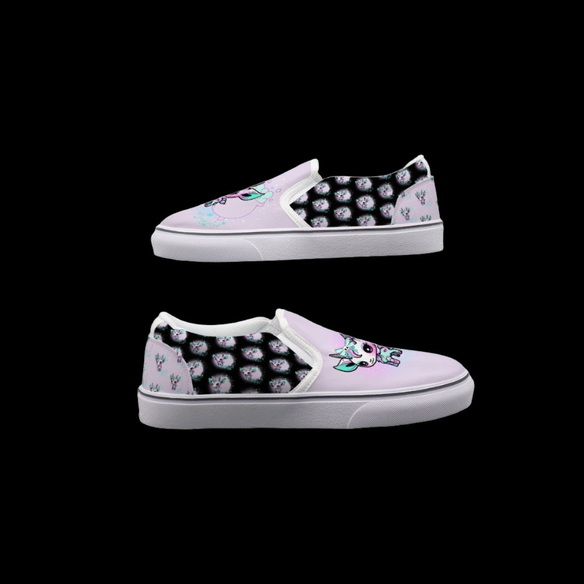 Pastel Goth Horned Demon Slip On Sneakers