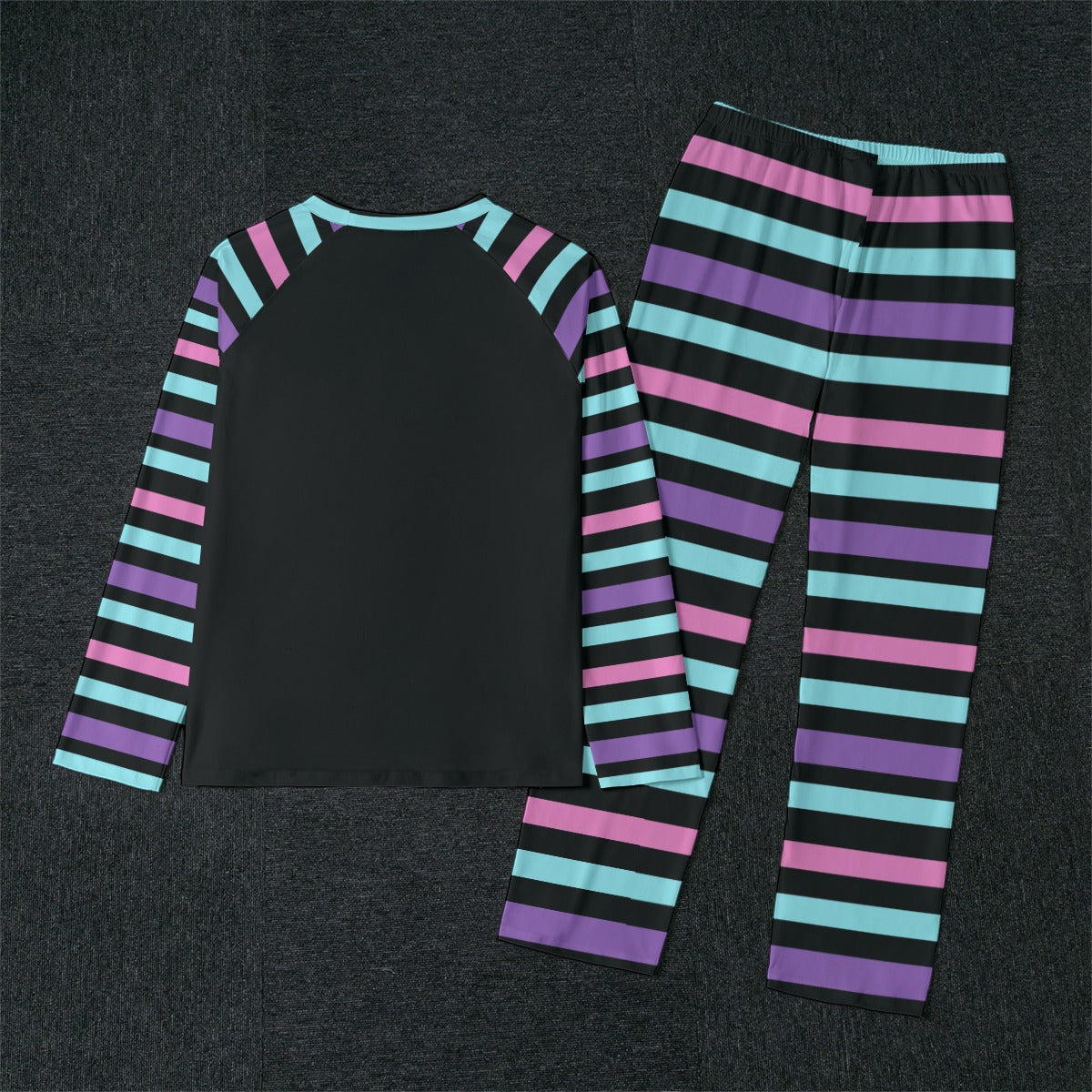 Striped Pajamas - Blue / Pink / Purple / Black