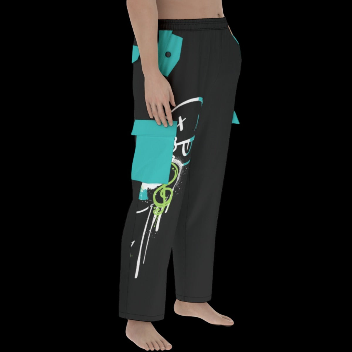 Black and Blue Cargo Pants