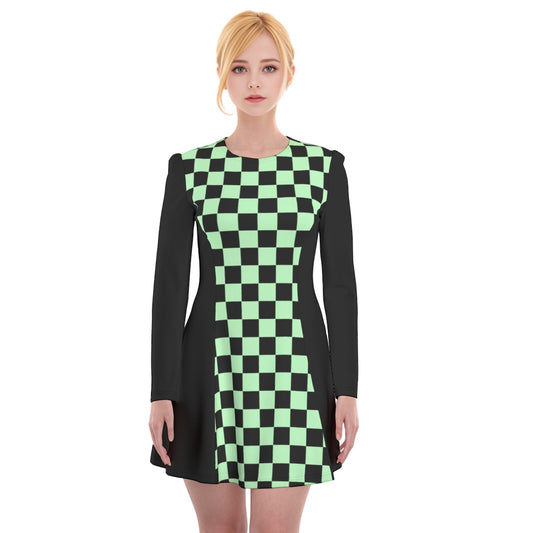 Pastel Checkered Dress - Green