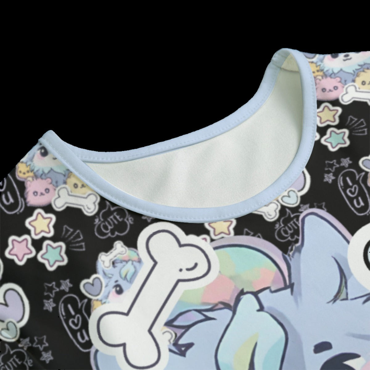 Black Kawaii Wolf Pup Adult Onesie