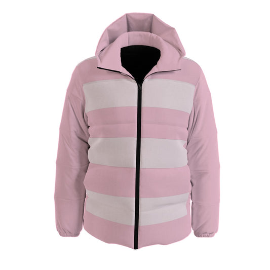 Pink Down Jacket - Unisex - Striped