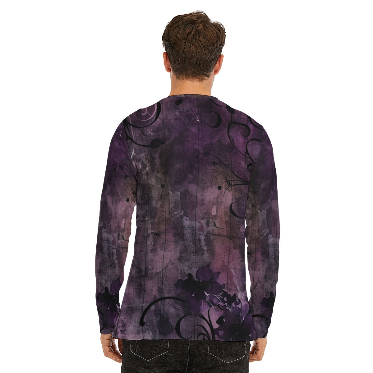 Grunge Vintage Wash Purple Long Sleeve T-Shirt