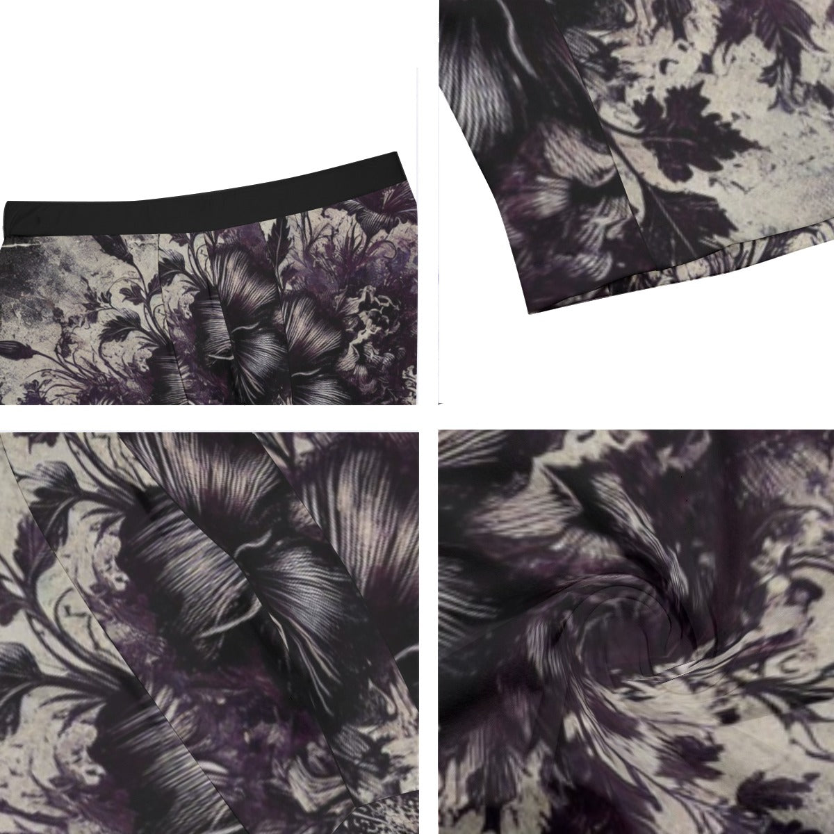 Grunge Floral Long Boxer Briefs For Adult