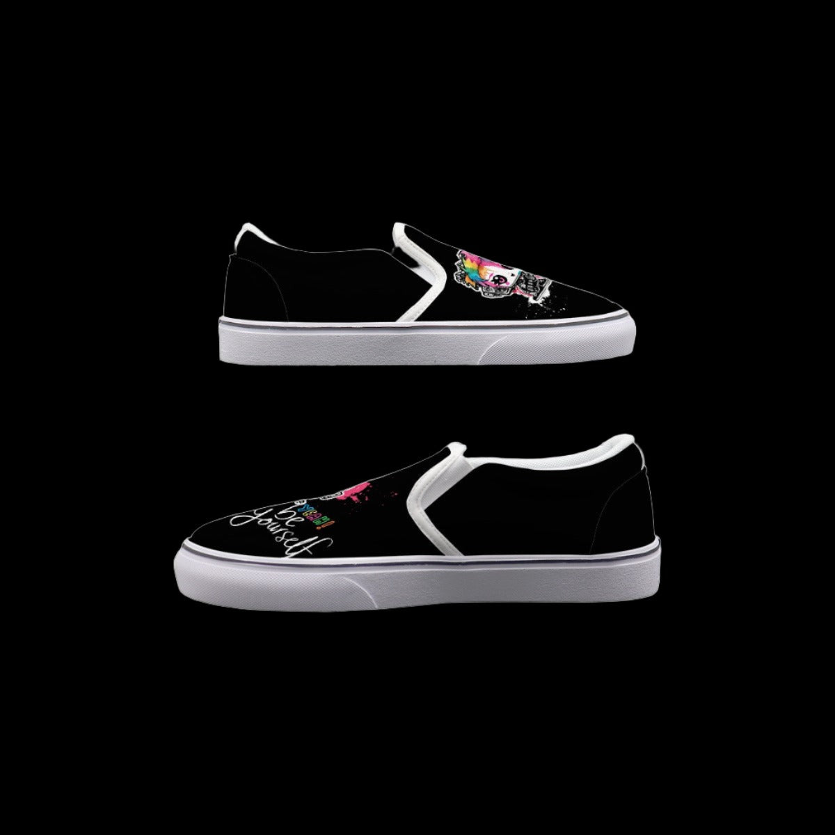 Neon Guitarist Pride Slip On Sneakers