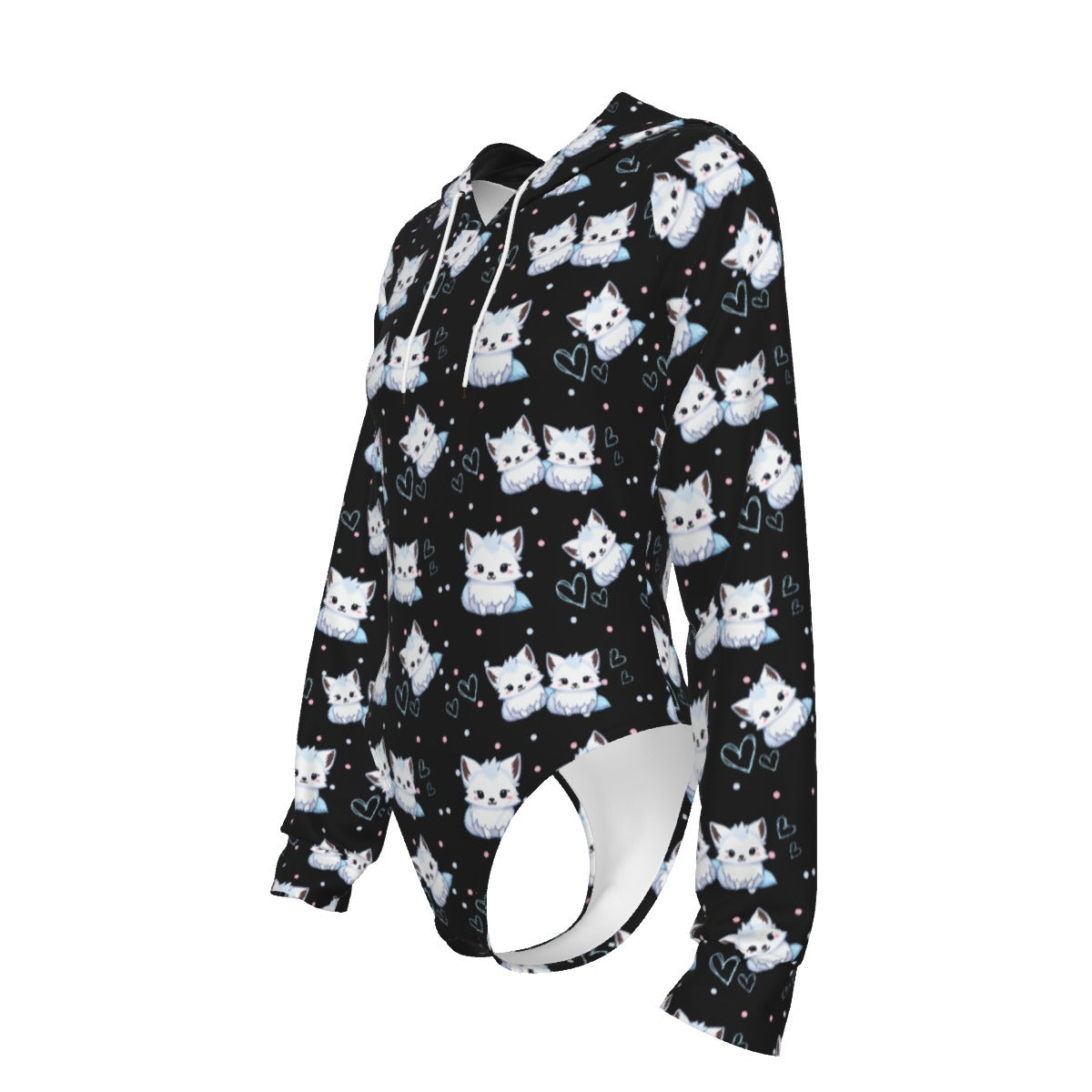 All-Over Print Women’s Raglan Sleeve Hooded Bodysuit