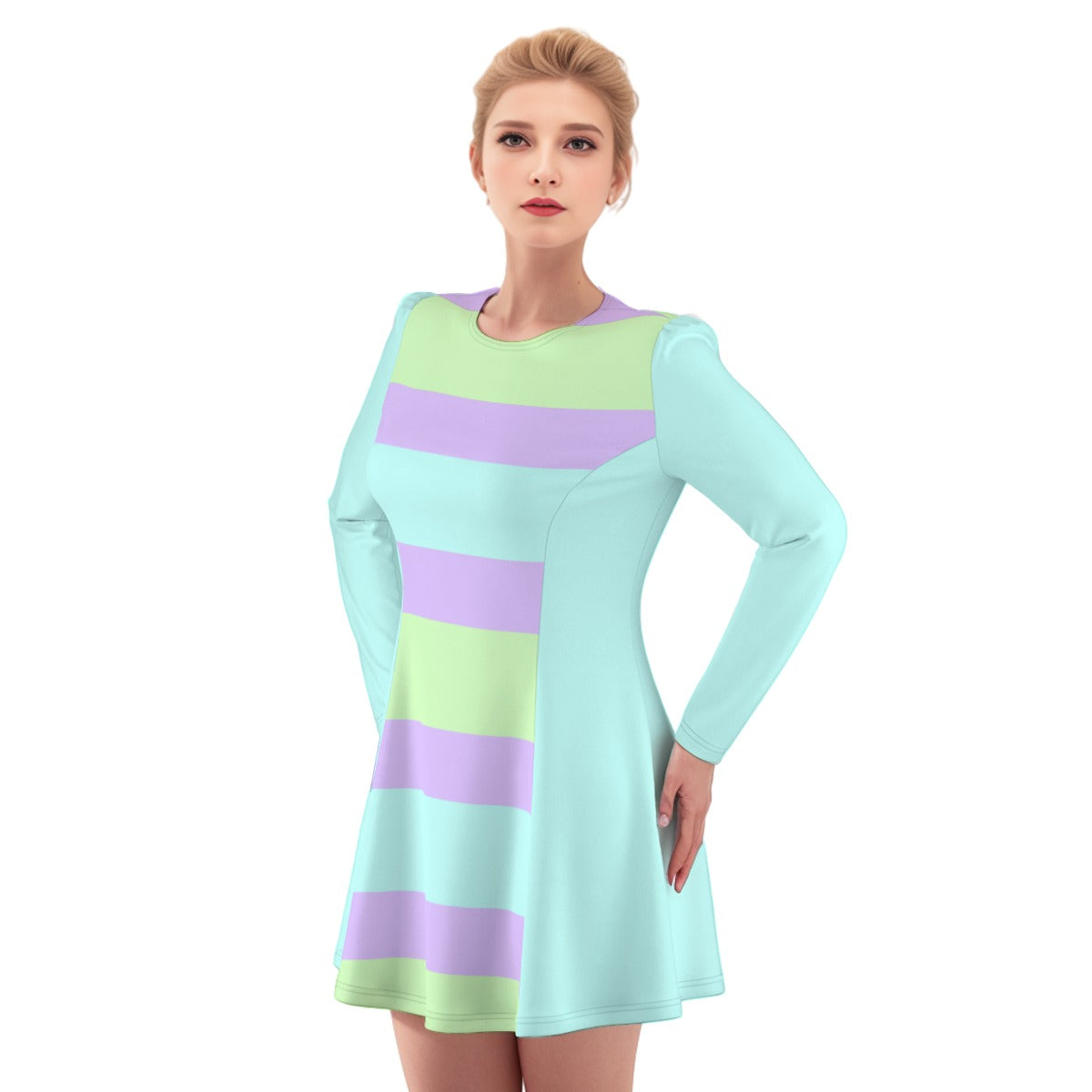 Pastel Dress - Blue Stripes
