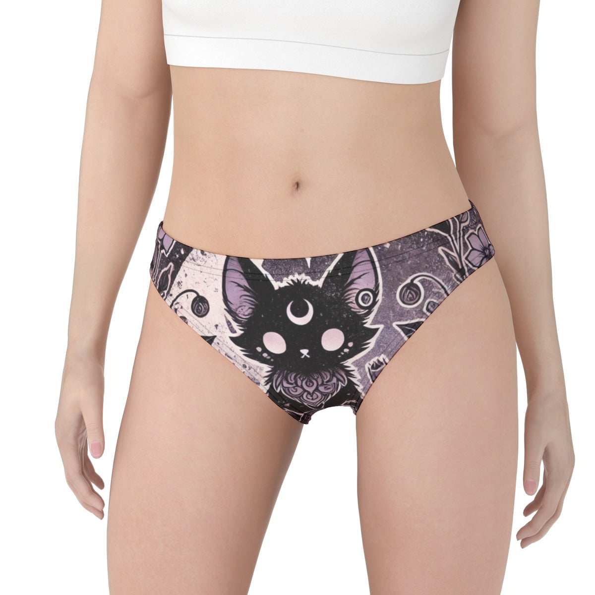 Goth Underwear - Cat Moon - Cartoon Underwear for Adults