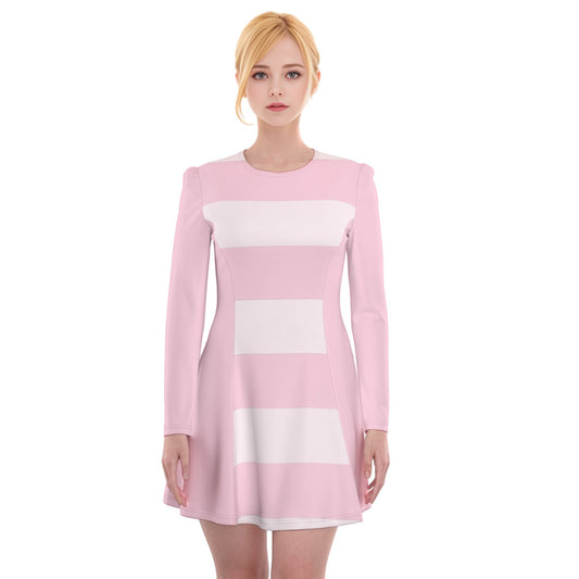 Pastel Pink Dress For Women - Stripes