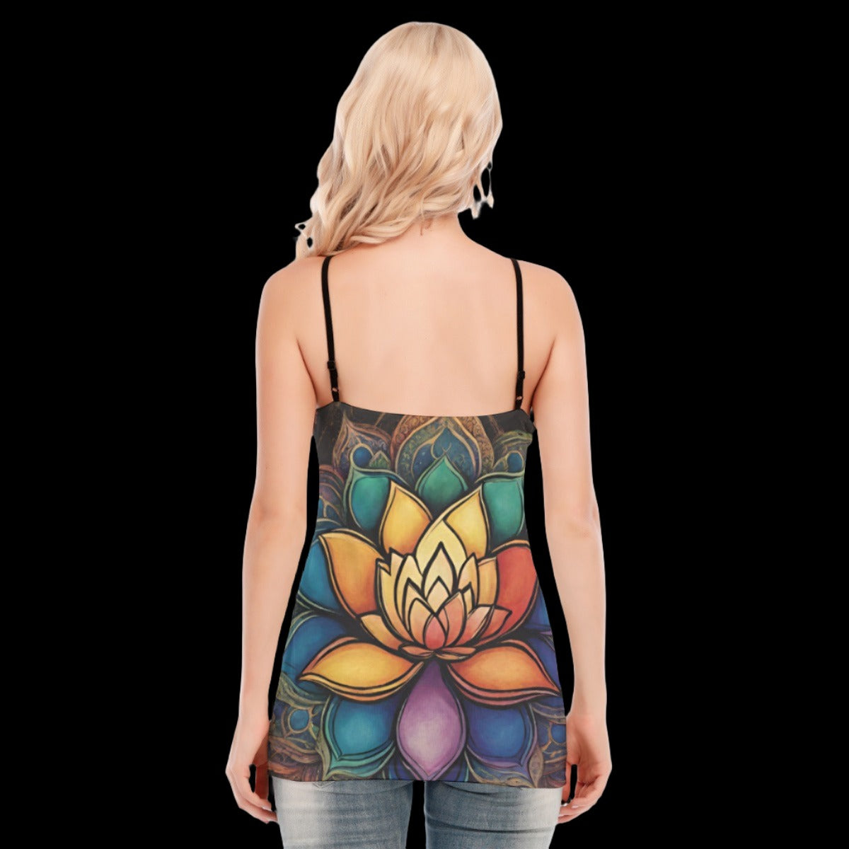 Lotus Flower Lace-up Cami