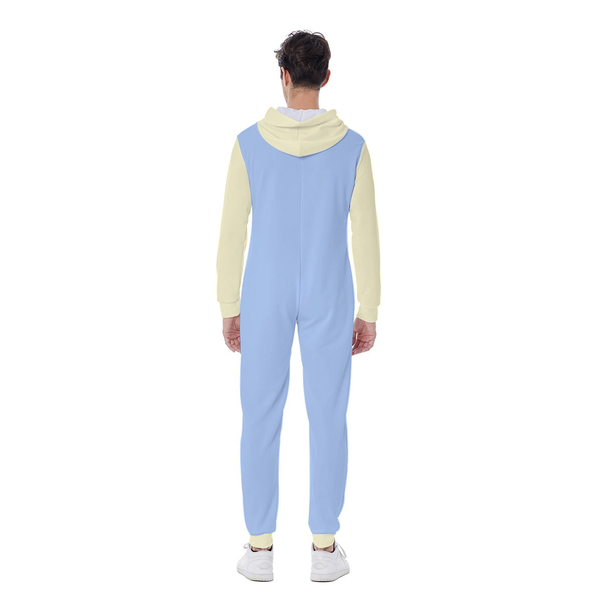 Long Sleeve Onesie For Adults - Baby Blue / Yellow