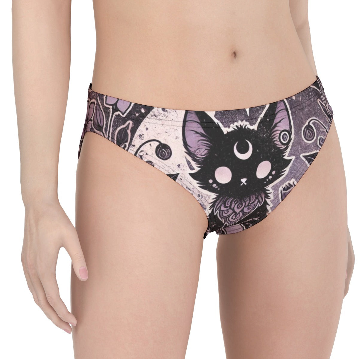Goth Underwear - Cat Moon - Cartoon Underwear for Adults