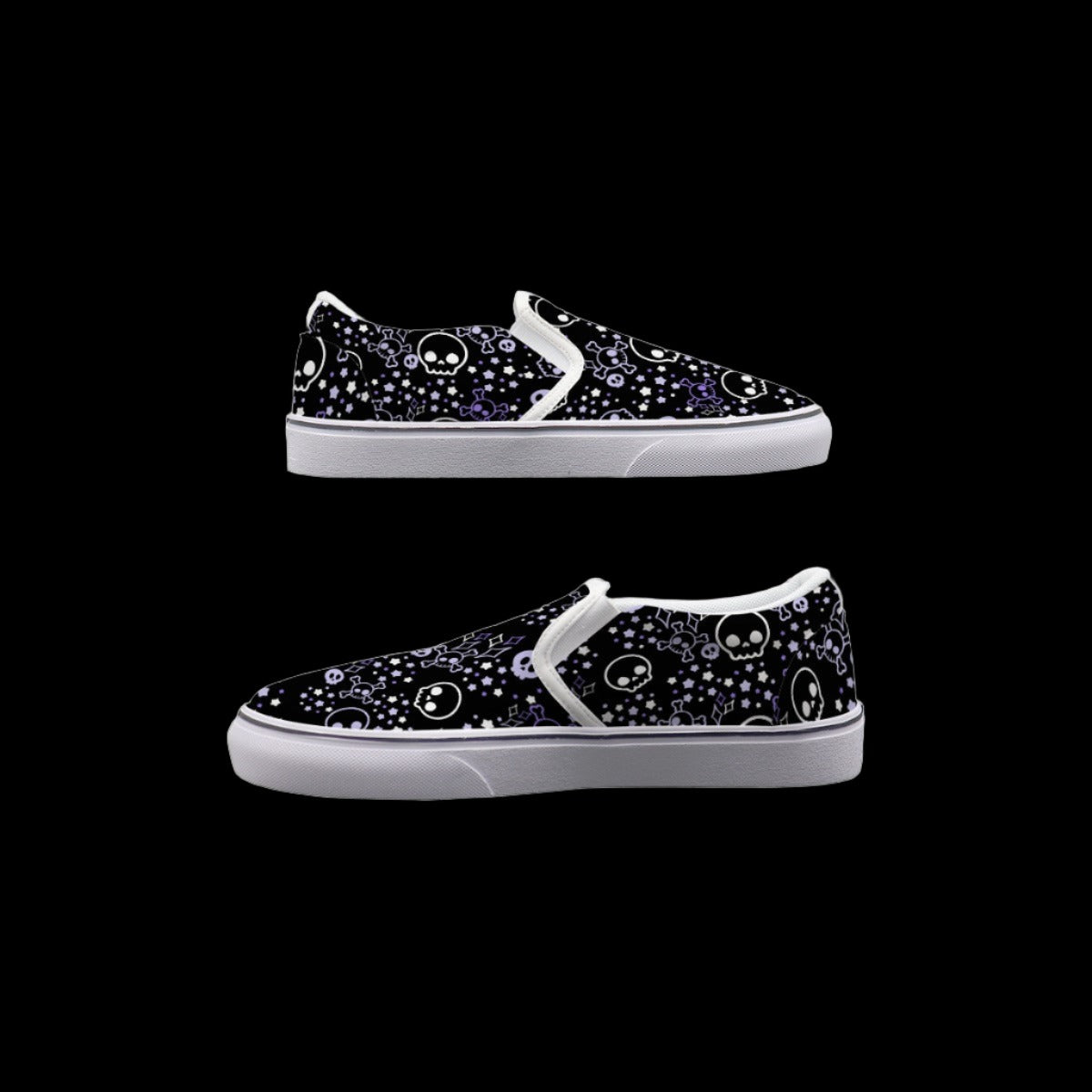 Kawaii Goth Skull Slip On Sneakers