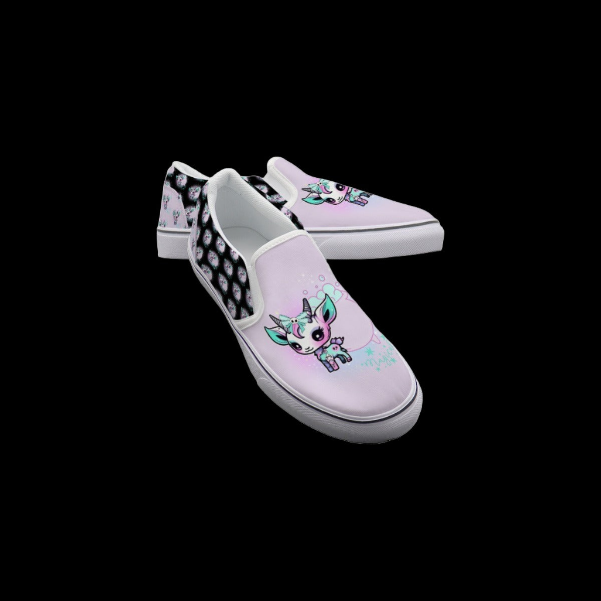 Pastel Goth Horned Demon Slip On Sneakers