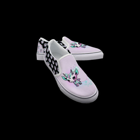 Pastel Goth Horned Demon Slip On Sneakers