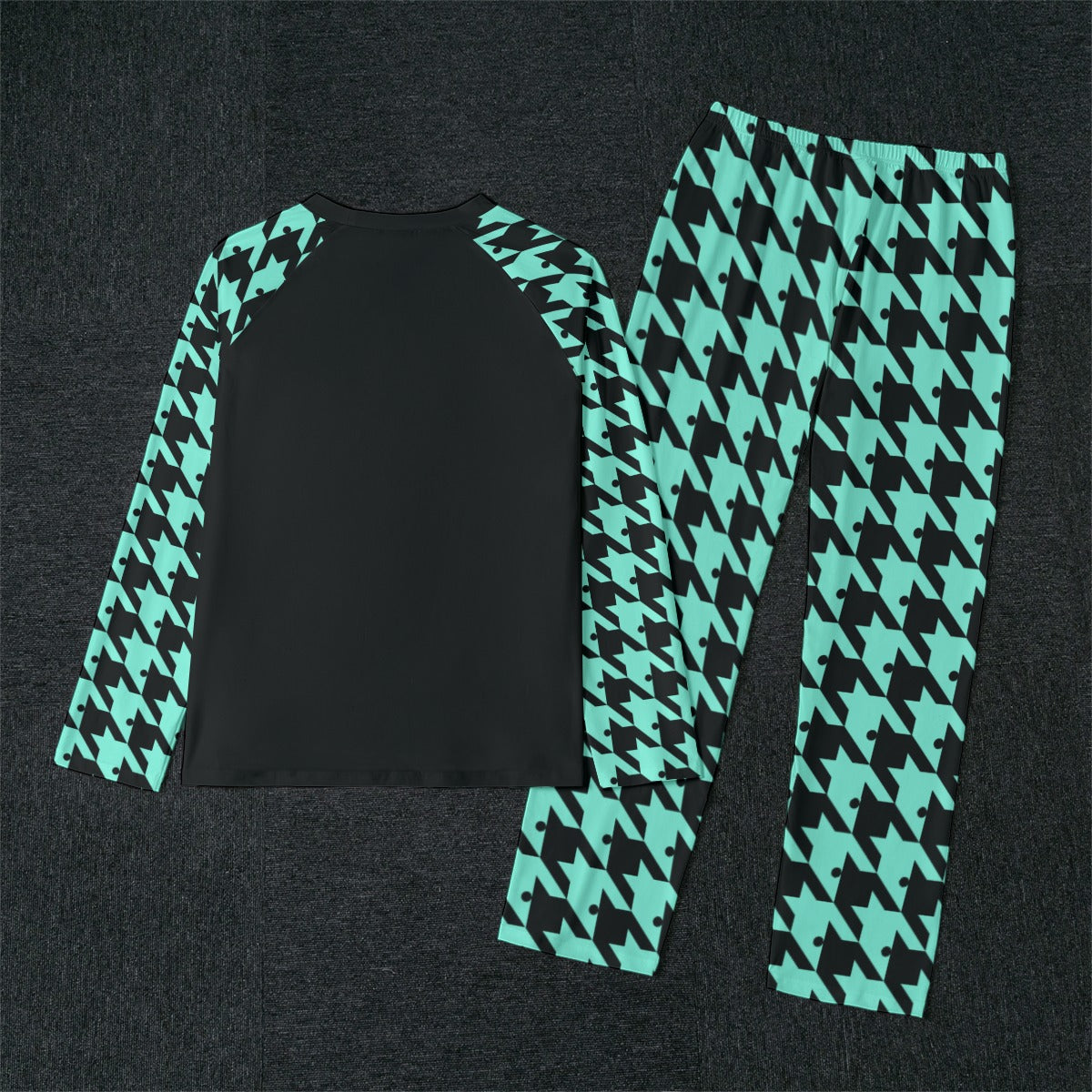 Houndstooth Pajamas - Teal Blue