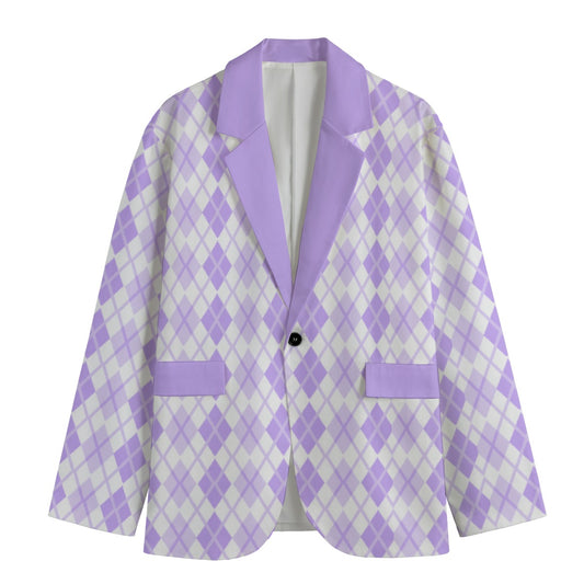 Purple Pastel Blazer - Diamond Plaid