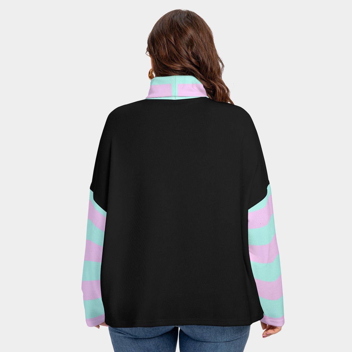 Pastel Goth Let it Snow Women’s Turtleneck Longsleeve Sweater (Plus Size)