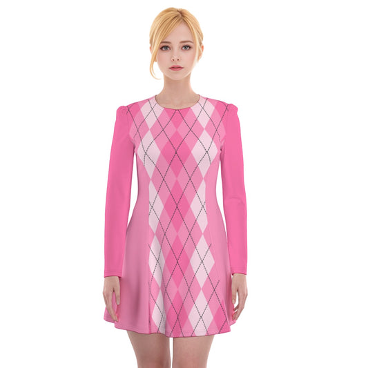 Pink Plaid Dress For Women