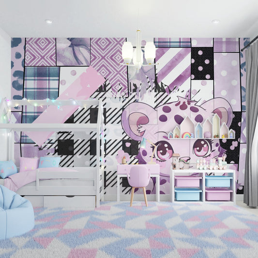 Kawaii Wall Decor- Kawaii Washi Tape Leopard Patchwork Wall Stickers