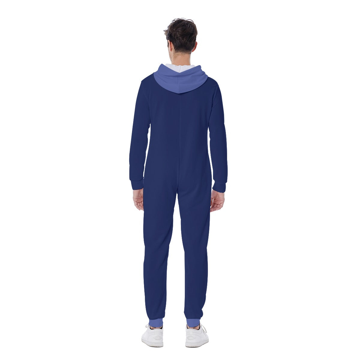 Hooded Jumpsuit Onesie Pajamas - Dark Blue