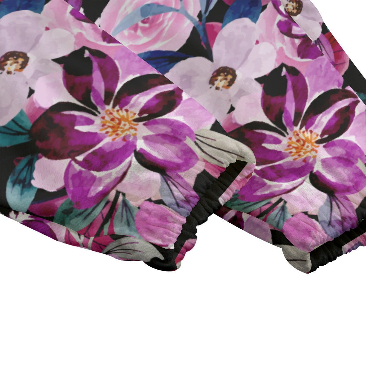Purple Floral Fleece Pants