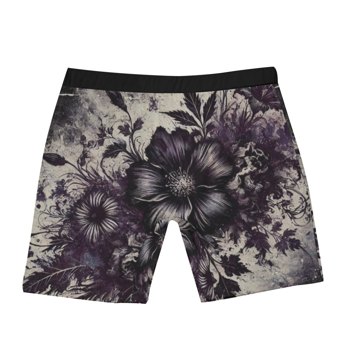 Grunge Floral Long Boxer Briefs For Adult
