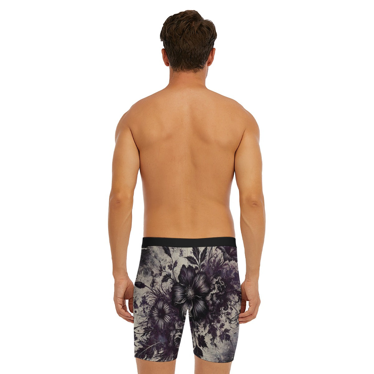 Grunge Floral Long Boxer Briefs For Adult