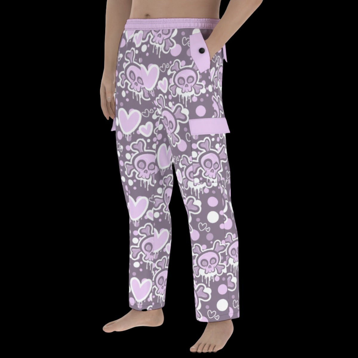 Kawaii Purple Pastel Goth Cargo Pants
