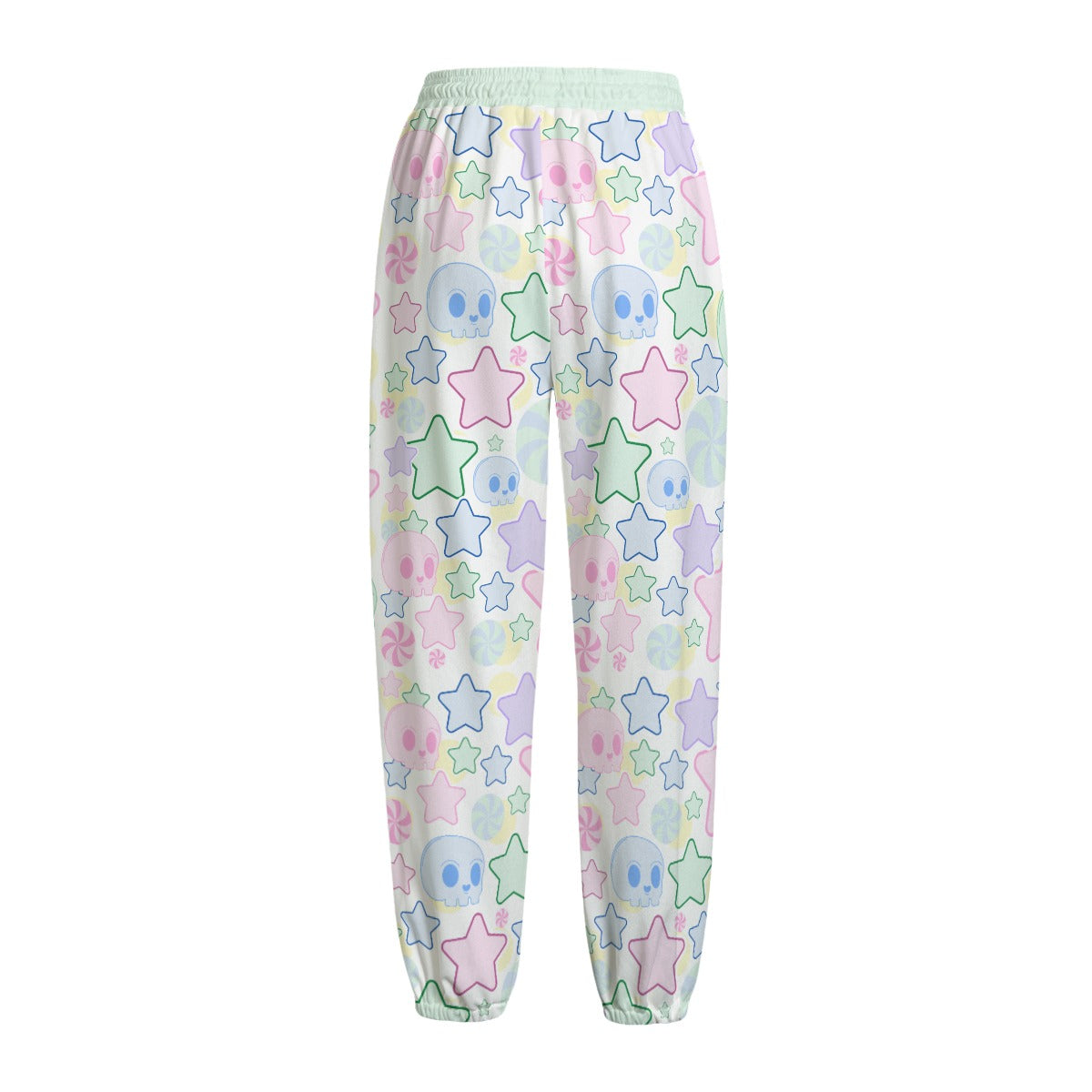 Pastel Goth Fleece Pants - Skulls & Stars