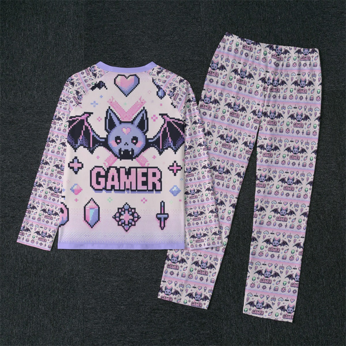 Pastel Goth Pajamas - Pixel Art Bat