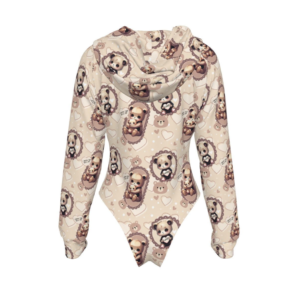 I Need You Teddy Bear Hooded Adult Onesie Bodysuit