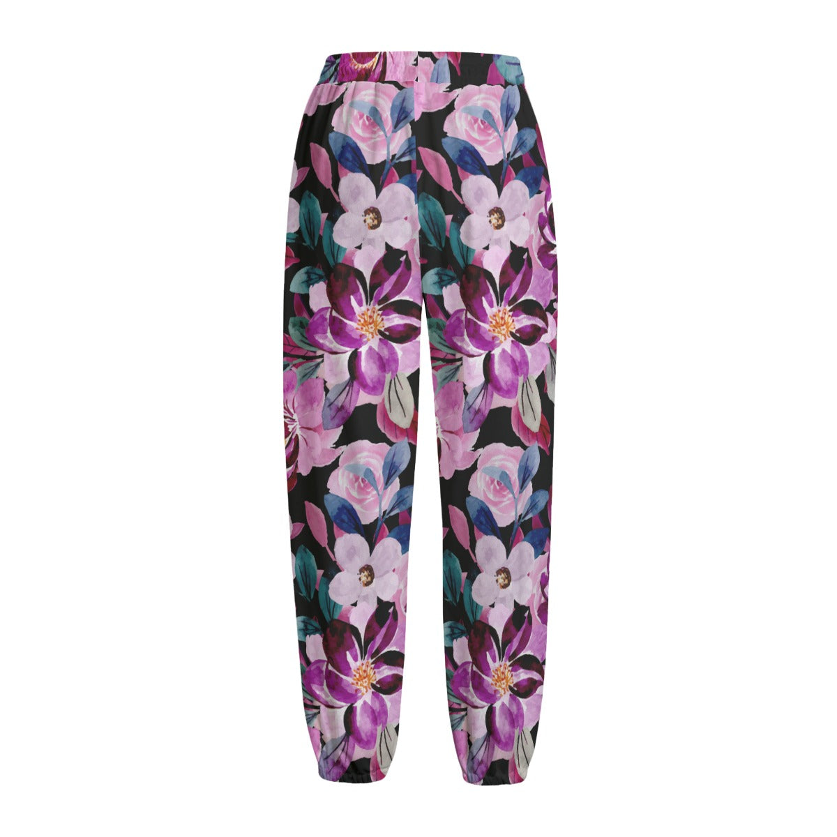 Purple Floral Fleece Pants
