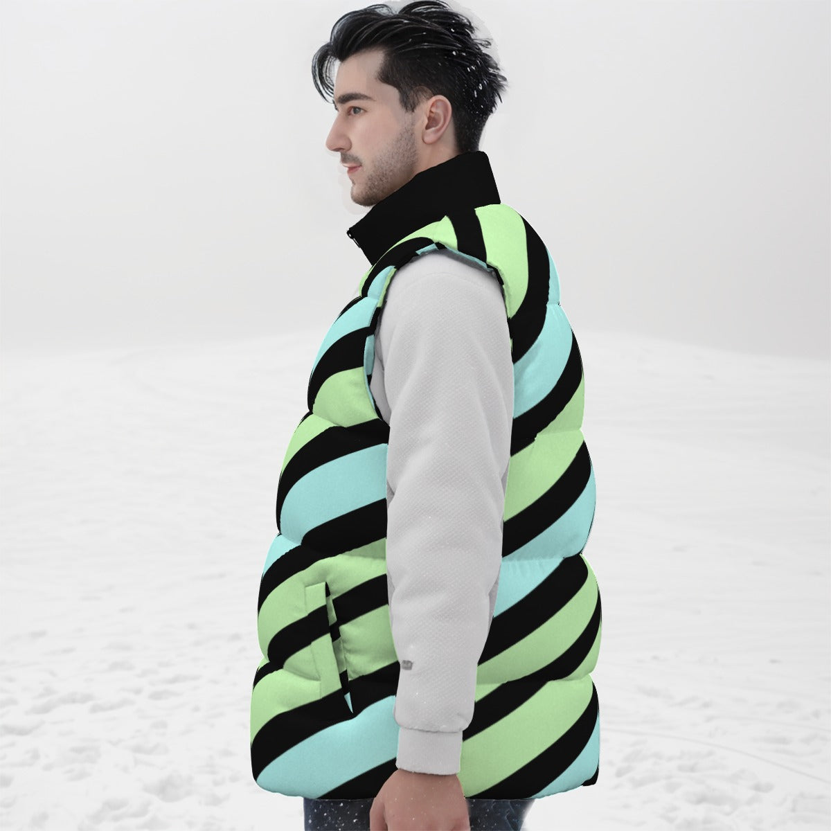 Pastel Unisex Down Vest - Blue / Green