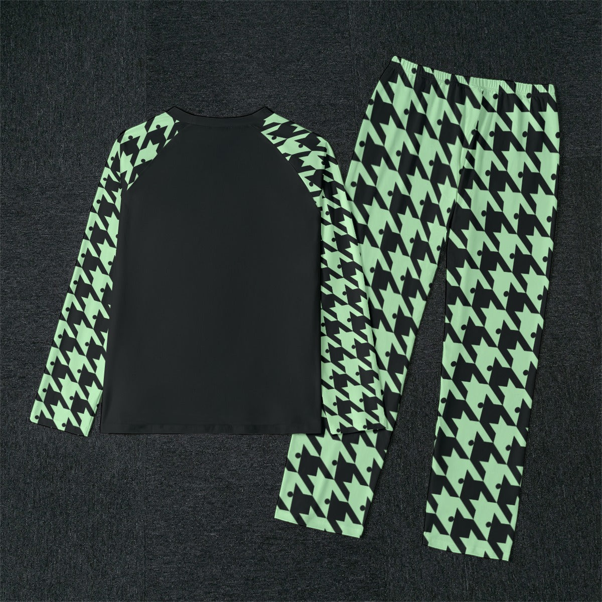 Houndstooth Pajamas - Pastel Green
