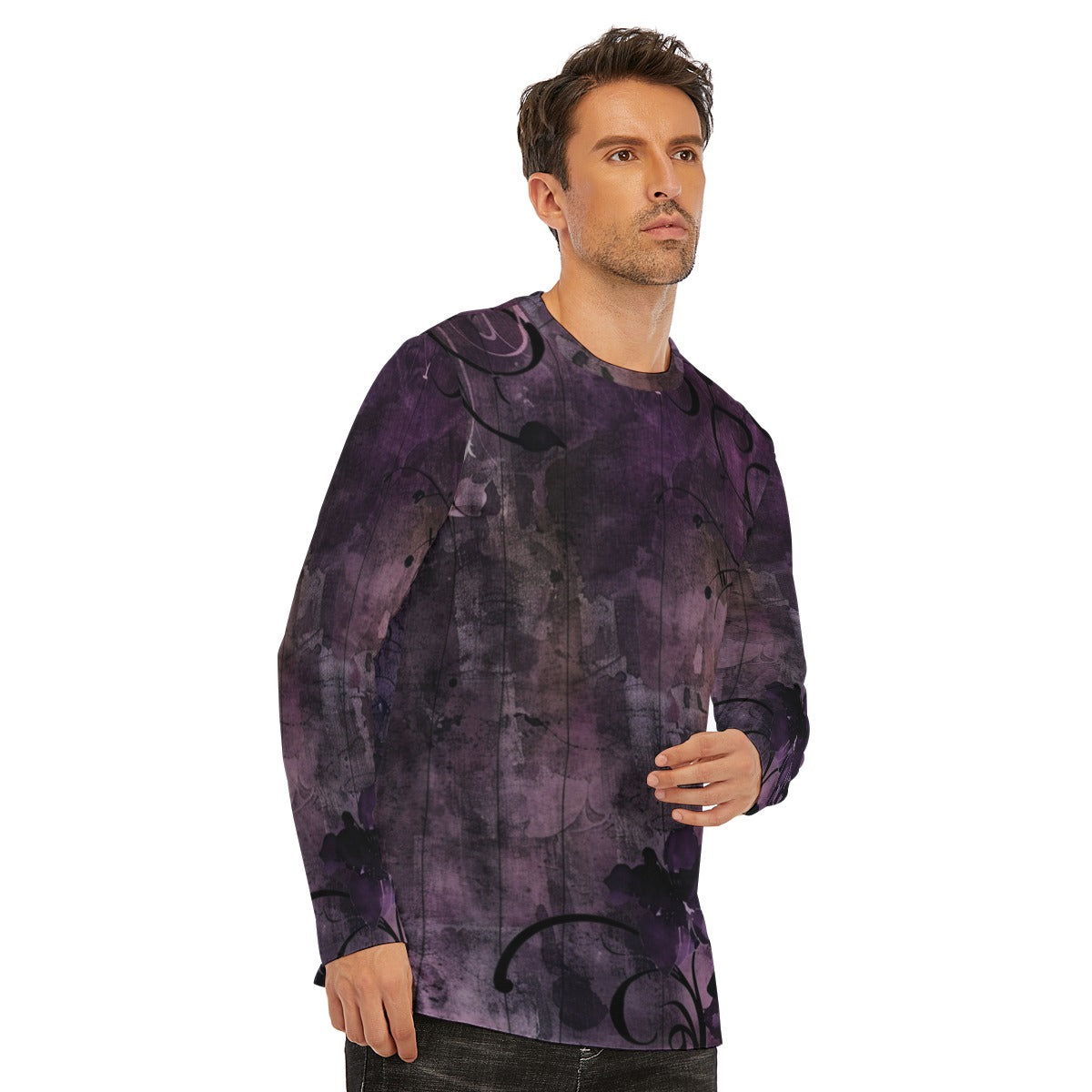 Grunge Vintage Wash Purple Long Sleeve T-Shirt
