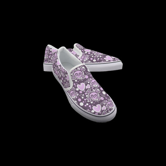 Pastel Goth Mauve Slip On Sneakers