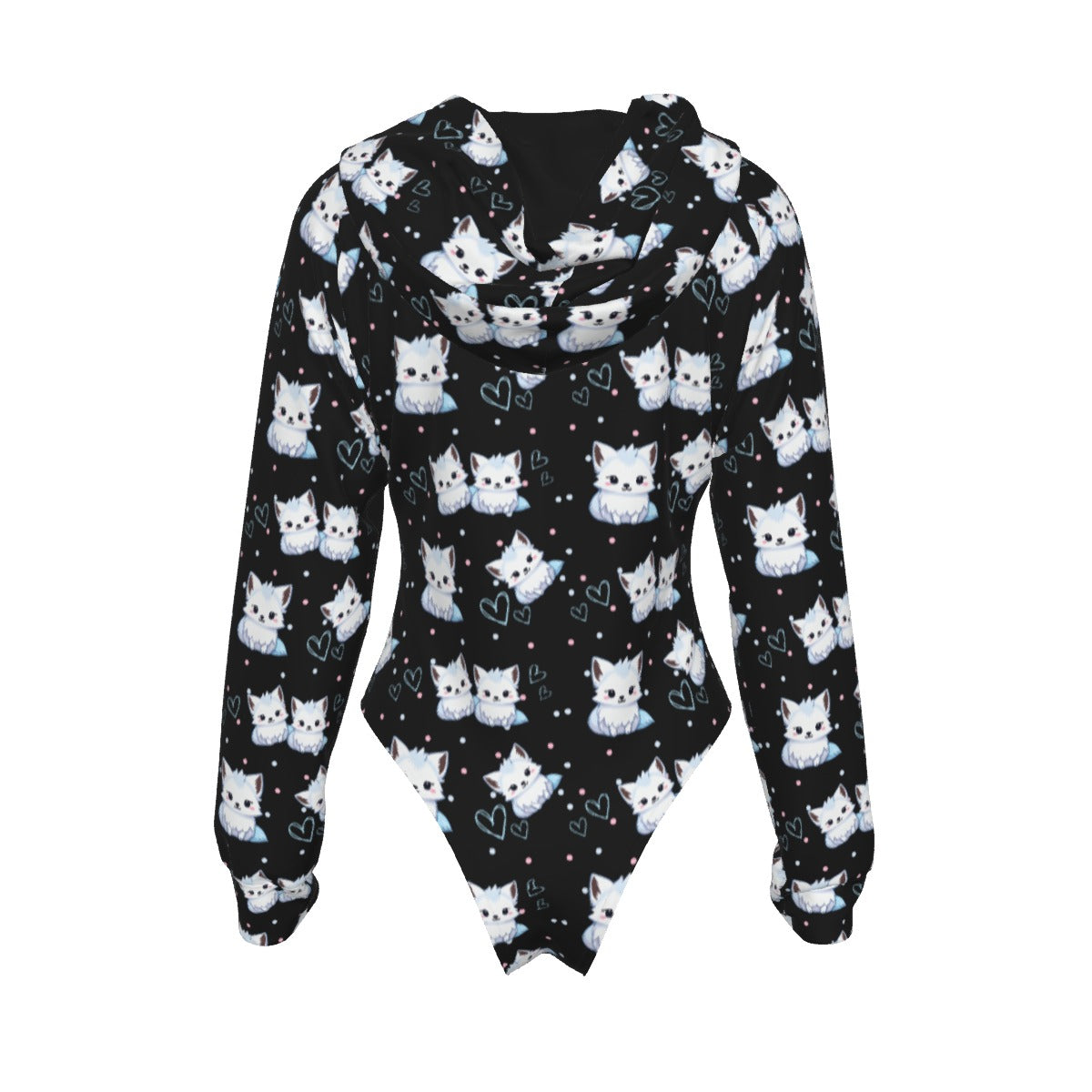 All-Over Print Women’s Raglan Sleeve Hooded Bodysuit