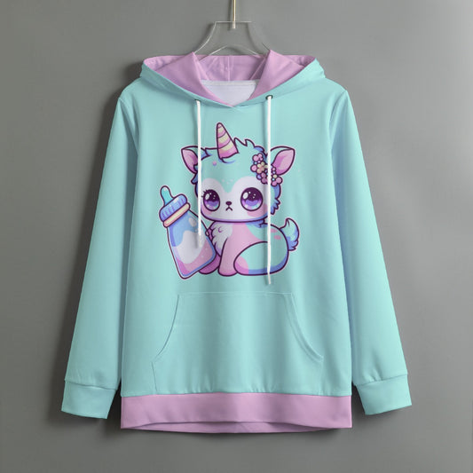 Baby Llama x Unicorn Pullover Hoodie With Drawstring