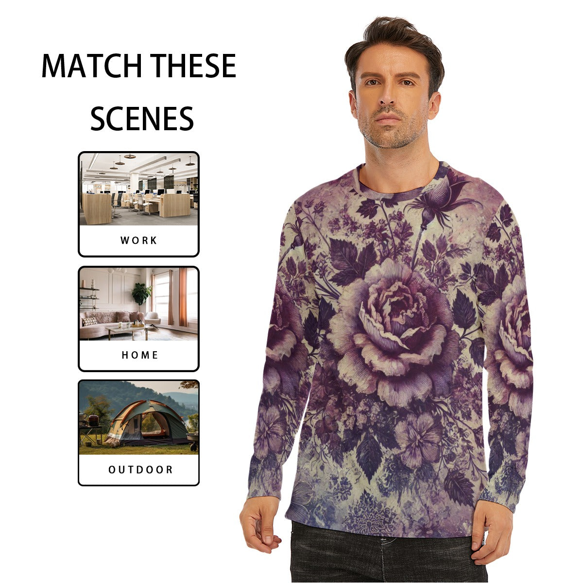 Vintage Rose Long Sleeve T-Shirt