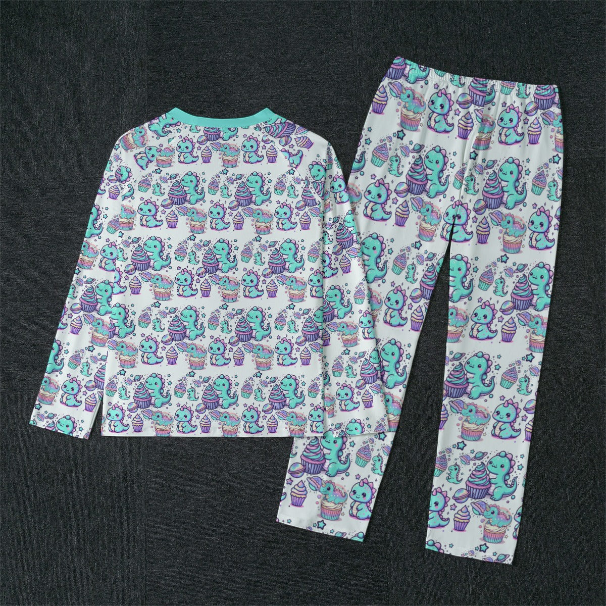 Kawaii Dinosaur Pajamas - Outer Space & Cupcakes