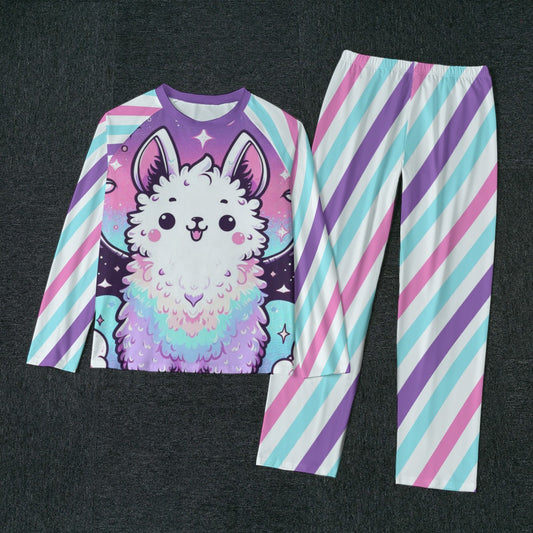 Kawaii Llama Pajamas - Stripes