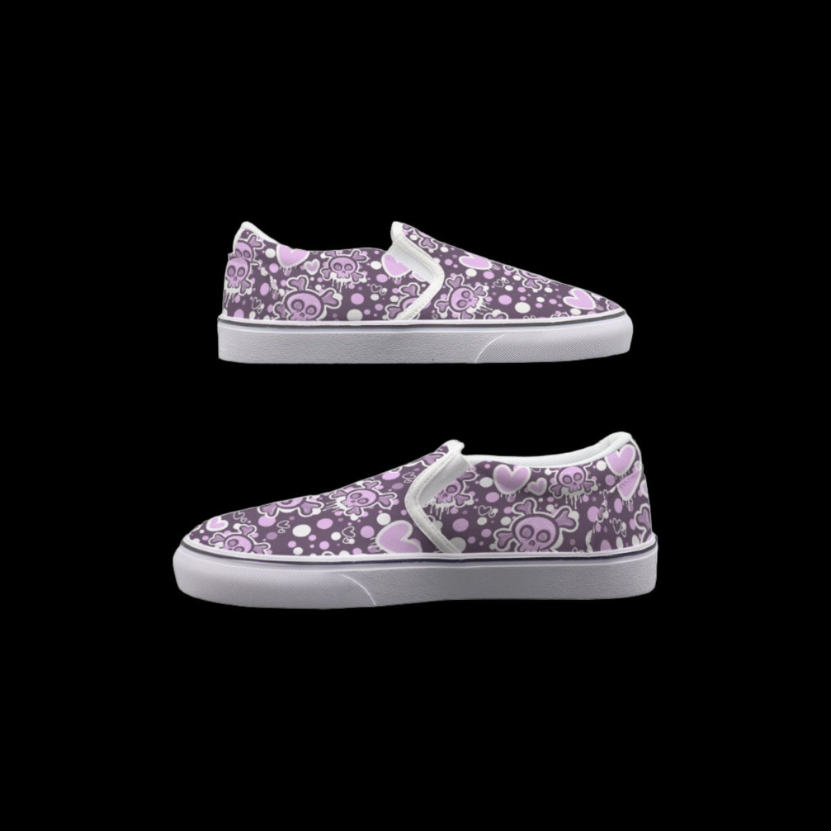 Pastel Goth Mauve Slip On Sneakers