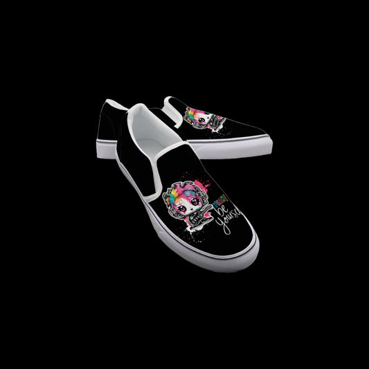 Neon Guitarist Pride Slip On Sneakers