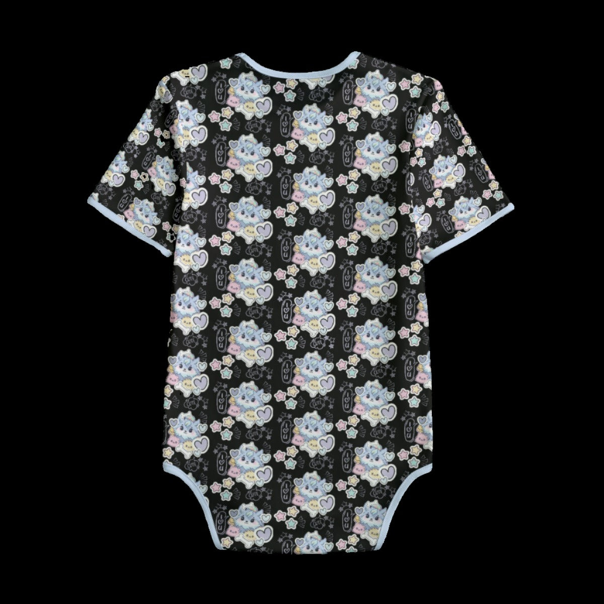 Black Kawaii Wolf Pup Adult Onesie