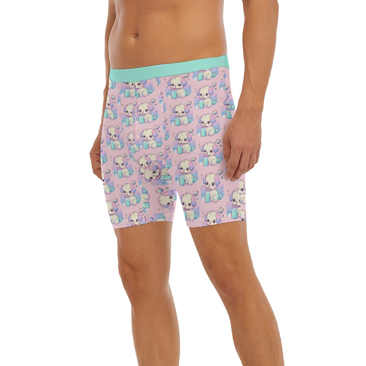 Cartoon Long Boxer Briefs For Adult - Puppy w/ Milk Bottle