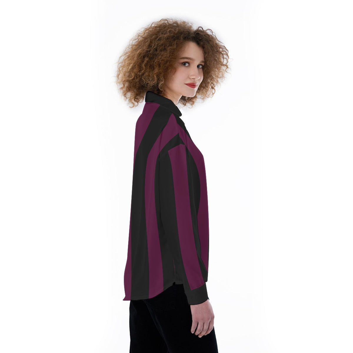 Alternative Fashion Women's Satin Shirt - Wine
