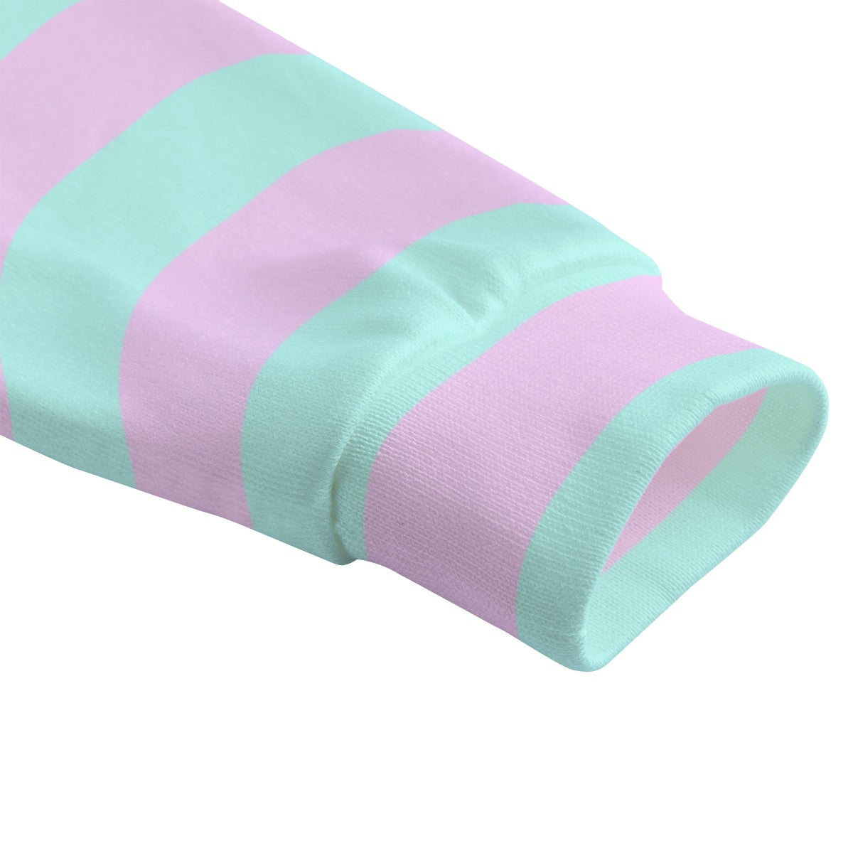 Pastel Pink Green Striped Fleece Jacket